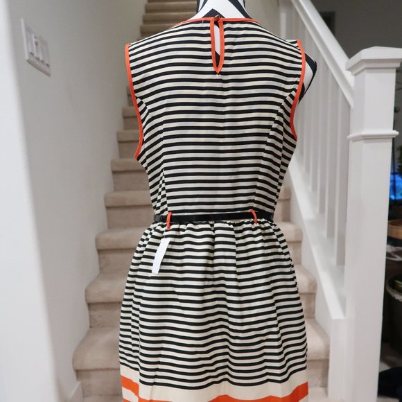Striped Dress with Belt - Picture 2 of 6